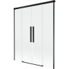 Mexen Rox, 2-krídlová posuvná vaňová zástena 150 x 150 cm, 8mm číre sklo, čierny matný profil, 8C9-150-002-70-00