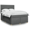 Boxspring posteľ s matracom tmavosivá 160x200 cm látka-ForU-3291346