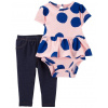 CARTERS CARTER'S Set 2dielny legíny, body kr. rukáv PinkBlue Dots dievča NB/ veľ. 56
