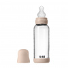 Bibs Antikoliková sklenená fľaša so silikónovým cumlíkom 240 ml Blush