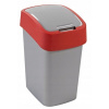 Curver® Kôš FLIP BIN 9L, šedostrieborný/červený, na odpad