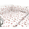 Miminu | Mantinel s povlečením do postýlky, 3D sada Bavlna, Kačenky - bílá, pudrově růžová - 120x90