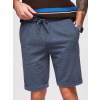 Ombre Men's short shorts with structured knit elastic band - navy blue modrá L Ombre 5907064509027