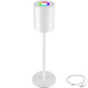 tectake 405248 retro stolová lampa corly, led, 7 svetelných farieb, stmievateľná - biela
