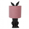 Clayre & Eef Čierna stolná lampa králik s ružovým tienidlom Rabbi - Ø 20*43 cm - Clayre & Eef
