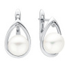Gaura Pearls Stříbrné náušnice s bílou 9-9.5 mm perlou Nancy, stříbro 925/1000 SK22512EL Bílá