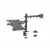 Monitor holder for desk with laptop stand, GEMBIRD MA-DA-03, tilting, up to 32” and 9kg, black