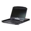 ATEN KVM console CL3108NX 8-Port Short Depth PS/2-USB VGA Single Rail WideScreen LCD KVM Switch 18,5