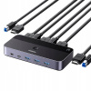 Prepínač KVM Ugreen CM664 HDMI prepínač 2v1 4K 60Hz USB 3.0 + USB C