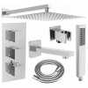 Mexen Cube DR02 podomietkový vaňový a sprchový set s hlavovou sprchou 25x25 cm (7v1), chrómová, 77503DR0225-00