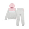 Slazenger Fleece Full Zip Track Suit Junior Ice Marl/Pink 13 Years