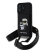 Karl Lagerfeld Saffiano Crossbody Popruh Karl and Choupette kryt pre iPhone 16 Black