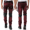 CIPO & BAXX nohavice pánske CD481 L:32 slim fit nýty zipy 40 bordo