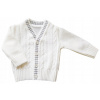 Detský sveter - Dominga 68 biely, šedý sveter (Detský sveter s Dominga White Buttons R.68)