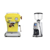 Ascaso Dream PID, Sun Yellow + Eureka Atom Specialty 65, chrome