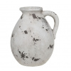 Chic Antique Bielo-šedá antik terakotová váza s uškom Frejus - Ø 24*28 cm - Chic Antique