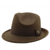 Pánsky fedora klobúk hnedý – štýlový plstený model (Pánsky fedora klobúk hnedý – štýlový plstený model)