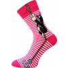 Boma® Ponožky Boma KR 111 pruhované - magenta Veľkosť: 35-38 (23-25)