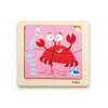 Viga Dřevěné puzzle - Krab - 4 dílky