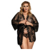 SUBBLIME QUEEN PLUS LACE PEIGNOIR FLARED SLEEVES