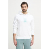 Bavlnená mikina Calvin Klein Jeans pánska, biela farba, s kapucňou, s potlačou, J30J327525 S