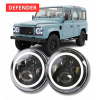 LAND ROVER DEFENDER LED SVETLÁ 7'' KRÚŽKY ANGEL HALO EYES DENNÉ SVETLÁ HOMOLOGIZOVANÉ