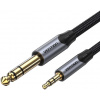Audio kábel Vention Cotton Braided TRS 3.5mm Male to 6.5mm Male Audio Cable 10M Gray Aluminum Alloy Type (BAUHL)