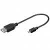 Oem Kabel PremiumCord USB A - microUSB F/M OTG 0,2m, černý