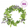zahrada-XL Vianočné kvetinové girlandy 6 ks, fialové 200 cm 359072