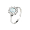 Stříbrný prsten se světle modrým topazem Iskra - 56