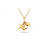 iZlato Forever Originálny prívesok s krížikom, kotvou a srdiečkom, žlté zlato 9K IZ20015HR