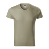 MALFINI Tričko Slim Fit V-neck 146, krátký rukáv, pánské MAL-1462815 L Khaki světlá