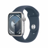 Apple Watch Series 9 45mm Stříbrný hliník s bouřkově modrým sportovním řemínkem M/L MR9E3QC/A