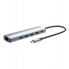 MANHATTAN Dokovací stanice USB-C 6v1, 1xHDMI, 1xUSB-C, 3xUSB, 1xRJ45, šedá (153959)