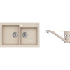 Granitový drez s batériou ALVEUS Rock 90 Beige 55 780x480 mm + batéria Nina SETA180
