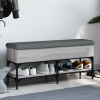 Lavička na topánky sivá sonoma 102x32x45 cm kompozitné drevo-ForU-835180