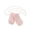 BABY NELLYS Zimné pletené dojčenské rukavičky so vzorom - sv. ružové, veľ. 56/68 56-68 (0-6 m)