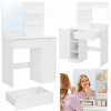 Toaletný stolík so zrkadlom Songmics, biela matná farba, 80 x 132 x 40 cm
