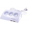 PREMIUMCORD Prodlužovací přívod 230V 1,5m 5zásuvek+vypínač+2x USB 2A ppd01