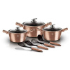 Sada hrncov s mramorovým povrchom Štartovacie balenie 10 dielna Berlingerhaus Metallic Line Rose Gold BH-6151