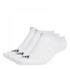 adidas Thin and Light No Show 3 Pack Socks Womens White/Black 6.5 - 8