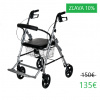 Rehafund Rf-616/s chodítko pre seniorov štvorkolesové skladacie OSLO PREMIUM sivé