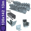 Sada 13m/1000kg Heavy Zn SV-136x142mm , samonosný system so zinkovanou kolajnicou