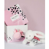 Doudou Darčeková sada - Plyšový králik s ružovou bambulkou 25 cm