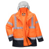Portwest S471 Hi-Vis Contrast Traffic Reflexná bunda 4v1 oranžová/tmavomodrá M