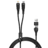CONNECT IT Wirez 4in1 1x USB-C, 1x Lightning, 1,25 m, ČERNÝ CCA-2310-BK Connect IT