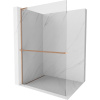 Mexen Kioto+ L, sprchová zástena Walk-In s poličkou a vešiakom 50 x 200 cm, 8mm číre sklo, medený matný profil, 800-050-123-65-00
