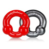 Oxballs Ultraballs 2-Pack Cockring Steel & Red, sada 2 ks elastických erekčných krúžkov