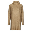 Vila Krátke šaty VICILIA ROLLNECK L/S KNIT TUNIC/SU Béžová