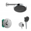 Hansgrohe Sprchový set s batériou pod omietku, s telesom, priemer 25 cm, 3 prúdy, chróm SANI21HHH004-HG